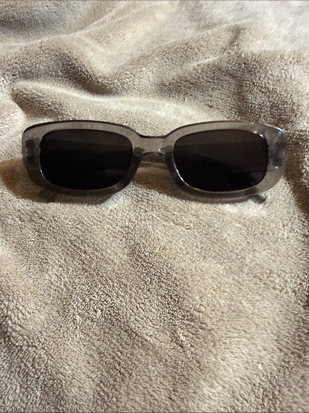 Women’s Rectangular Smoke Frame Sunglasses - Black Lenses